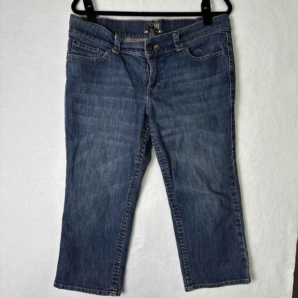 New York & Company Platinum Womens Capri Jeans 14P Blue Denim Low Rise Cropped